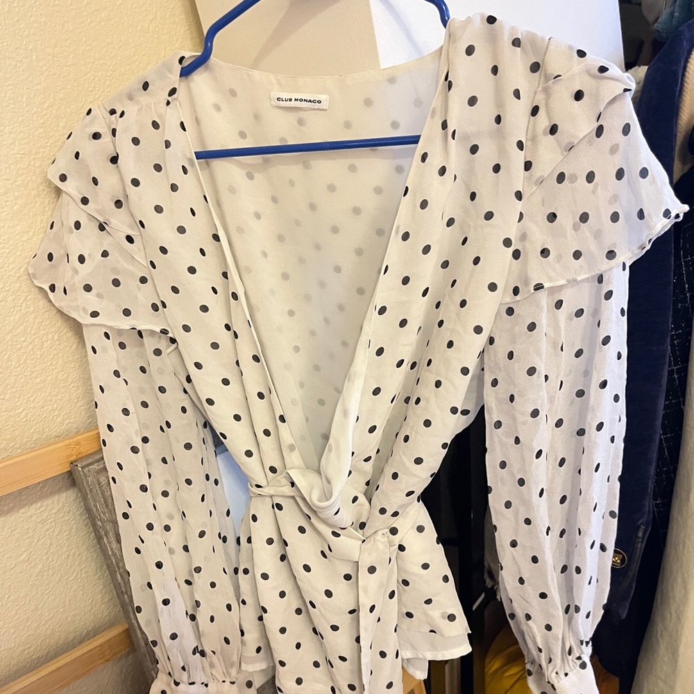 Club Monaco wrapped blouse XS
